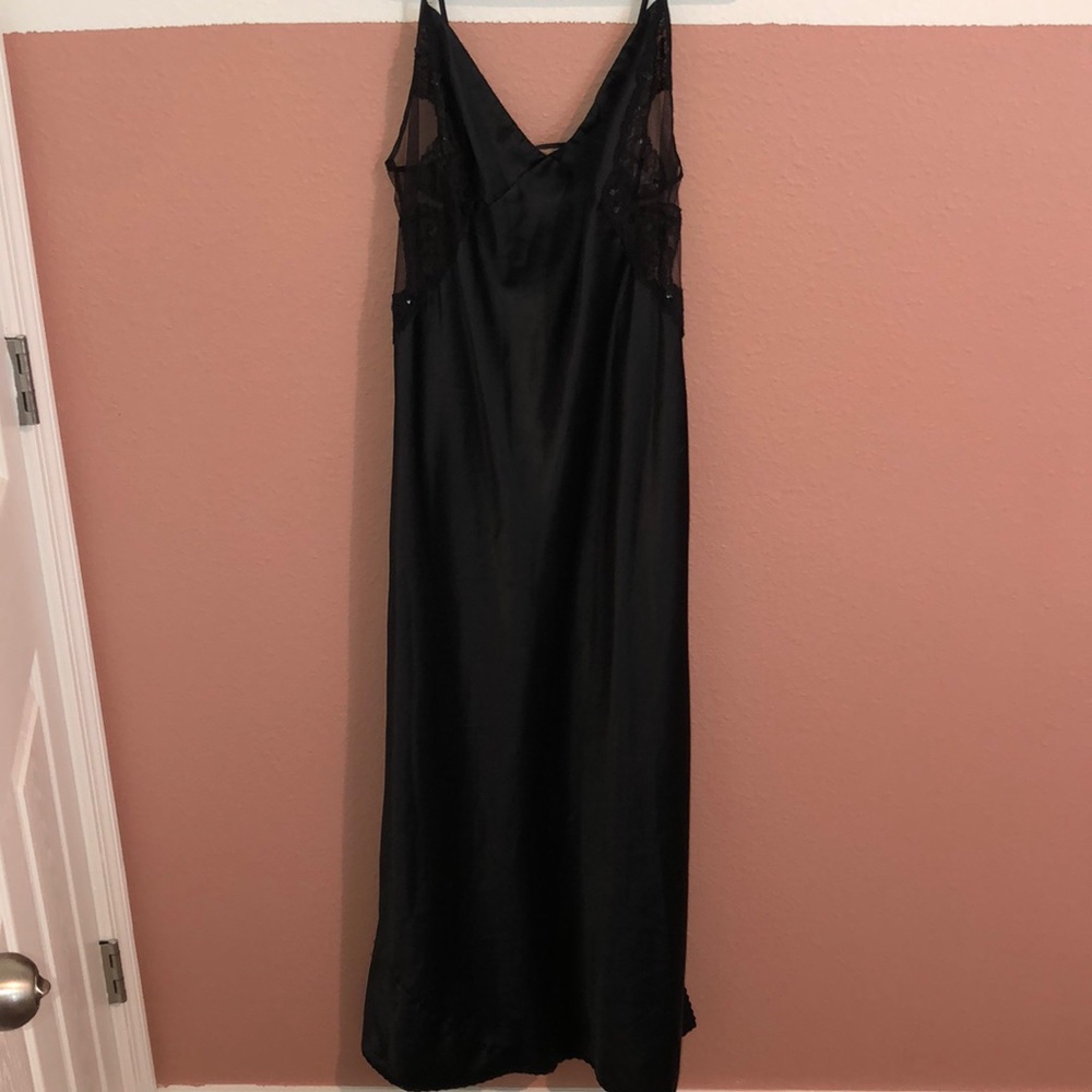 Victoria Secret Satin Black Nightgown